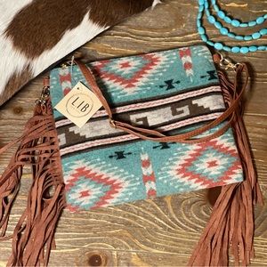 Western fringe crossbody bag